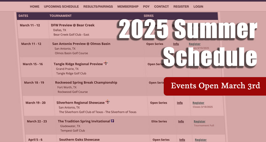 2025 Summer Schedule Announced